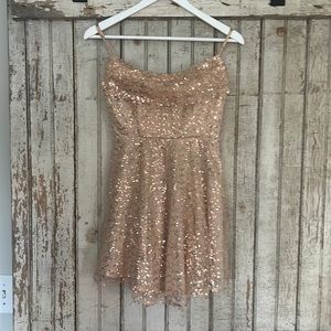 Hello Molly Sequin Rose Gold Dress